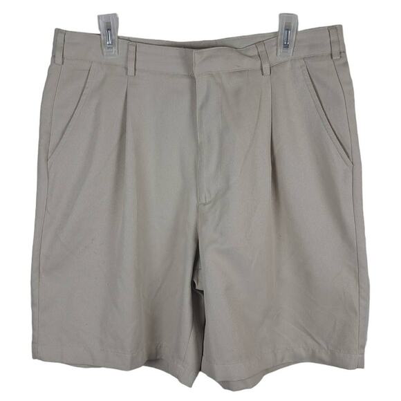 Walter Hagen Men's 36 Beige Pleated Front Golf Polyester Shorts, Inseam 8" - Picture 1 of 4